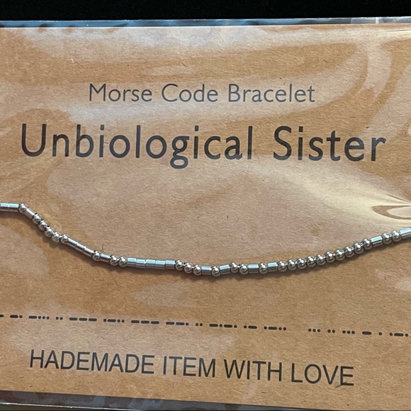 Jewelry - Unbiological Sister Morse Code Bracelet New!